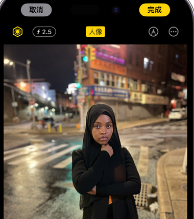 香洲苹果15服务店分享如何在iPhone15系列机型拍摄照片中添加人像效果 