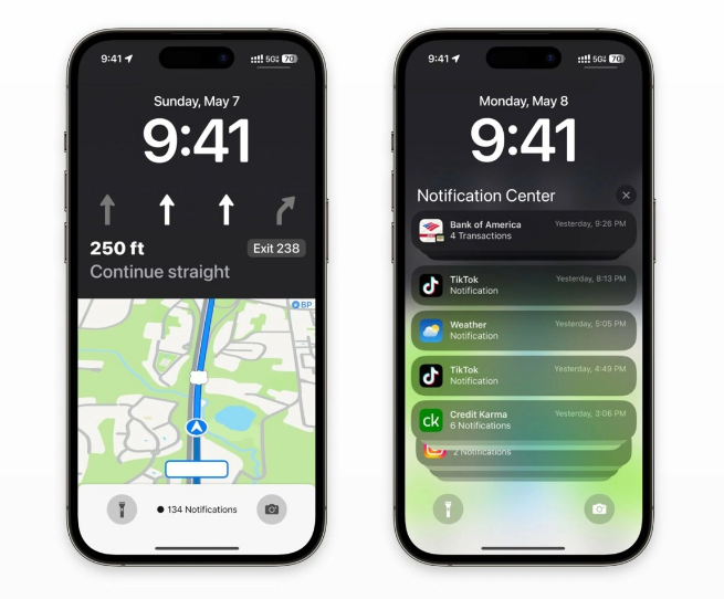 香洲苹果维修服务分享iOS17锁屏地图导航半屏显示长什么样 